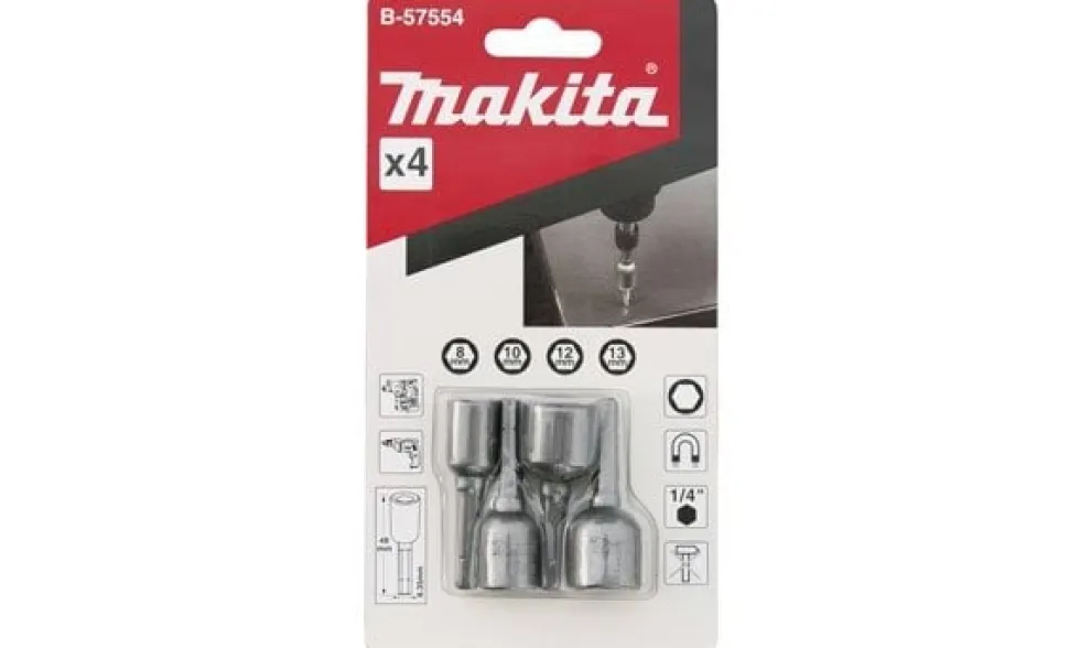 Set de Chaves de Caixa 4Pcs Makita B-57554