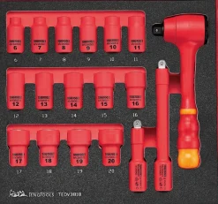 Teng Tools Jogo Roquete 3/8" 1000V 18 Peças TEDV3818