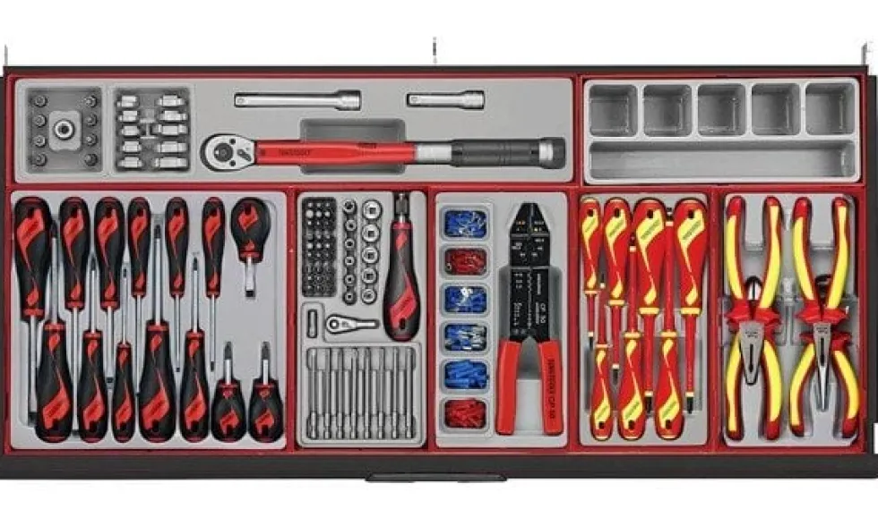 Teng Tools Kit Carro de Ferramentas Pro Cabinet TT 37” 1004 Pcs TCMM1004NBK1