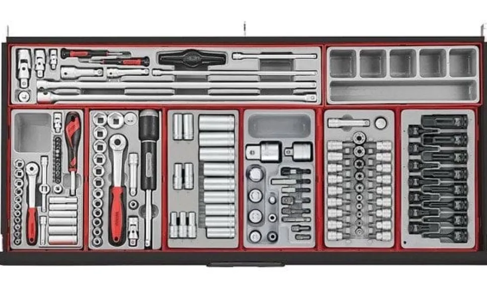 Teng Tools Kit Carro de Ferramentas Pro Cabinet TT 37” 1004 Pcs TCMM1004NBK1
